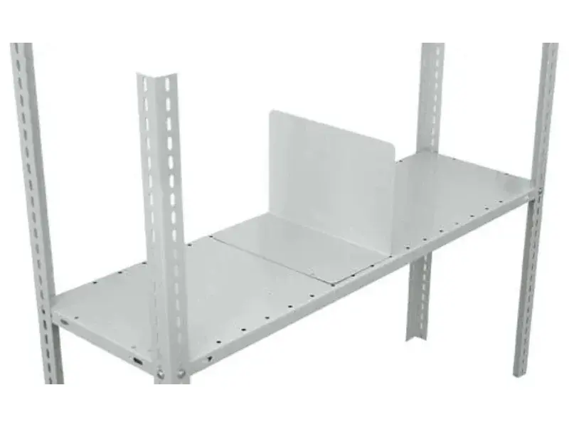 Buchstütze für SCHULTE MULTIplus – Metallstütze mit Leitz-Ordnern im Schraubregal